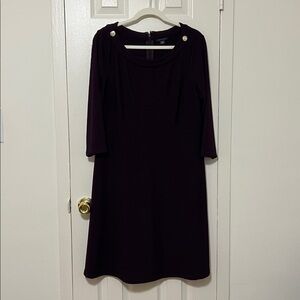 Purple Tommy Hilfiger Dress with Button Accents